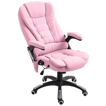 6 Point Vibrating Massage Chair, High Back Executive, Reclining, Swivel Wheels, Pink Massage Chairs at Gallery Canada