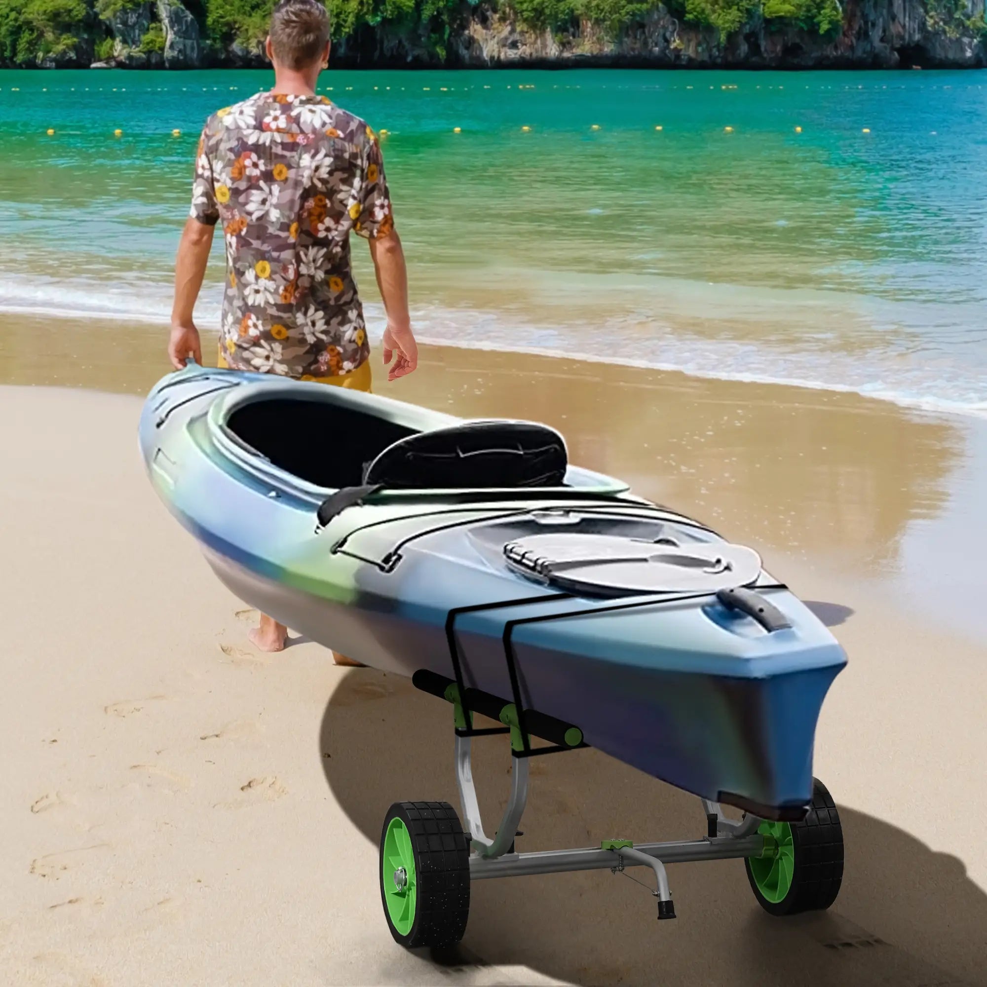 Adjustable Width Kayak Cart Dolly, Green Kayak Carts at Gallery Canada