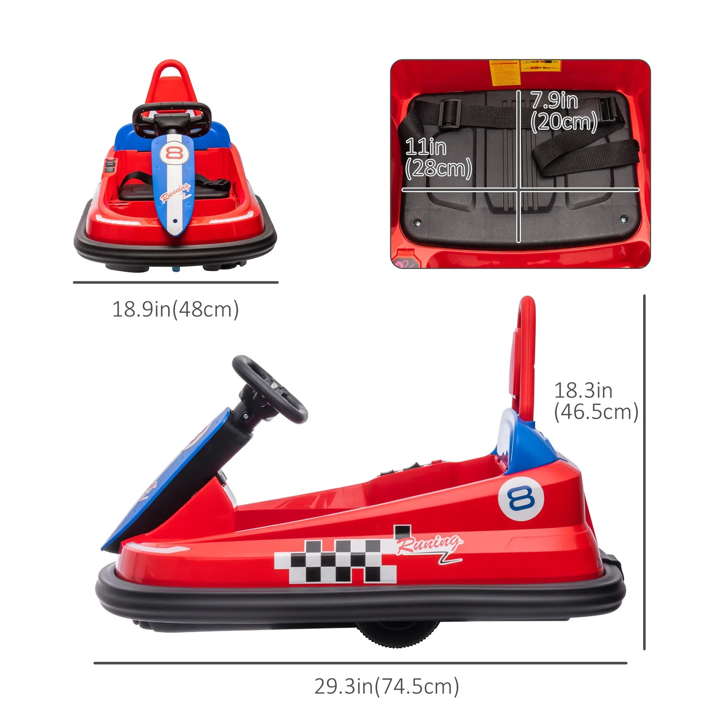 Kids Bumper Car, 6V 360° Rotation Electric Ride on Car, Twin Motors, Red Electric Toy Cars at Gallery Canada