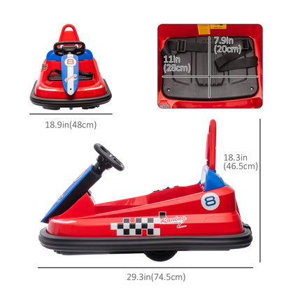 Kids Bumper Car, 6V 360° Rotation Electric Ride on Car, Twin Motors, Red Electric Toy Cars at Gallery Canada