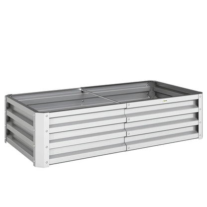 Galvanized Raised Garden Bed, Outdoor Planter Box, 4' x 2' x 1', Silver Raised Garden Beds at Gallery Canada