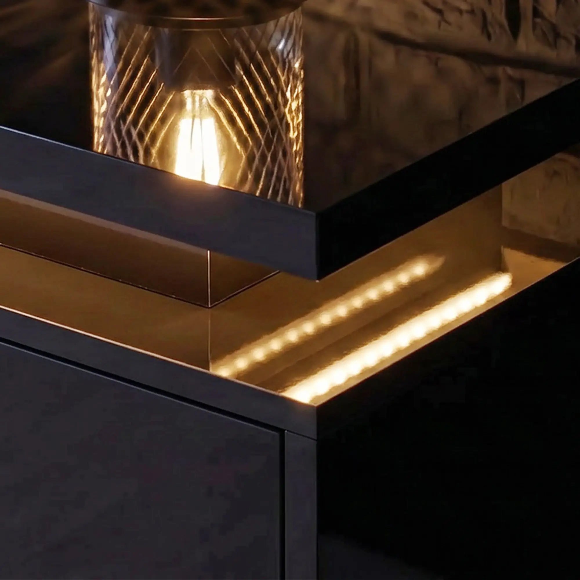 TV Stand For TVs Up To 60 Inch, Modern Entertainment Center With LED Lights, LED Lights TV Stands at Gallery Canada