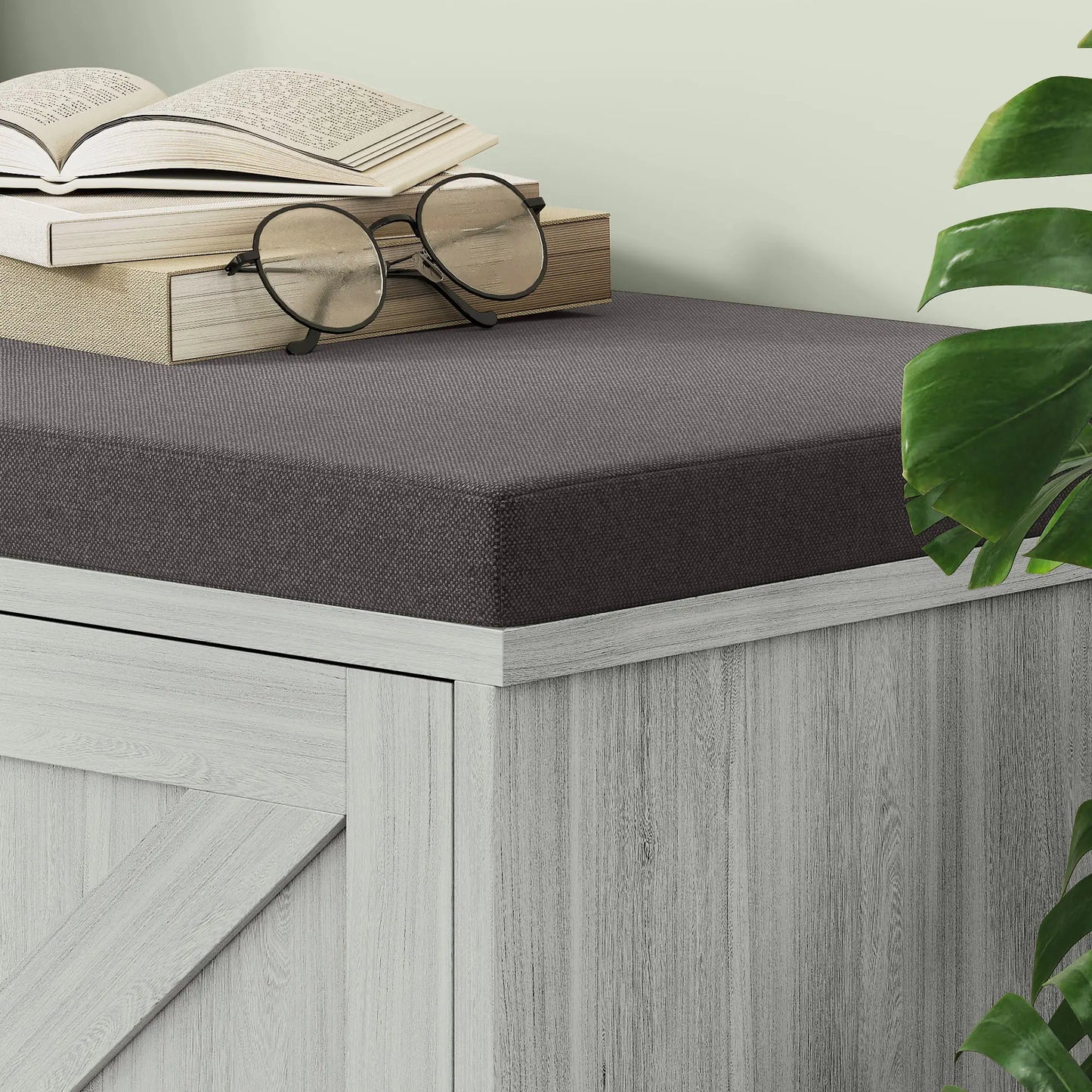 Shoe Storage Bench, Padded Seat, Holds 352 lb, 8 Pairs, Light Grey Shoe Storage Cabinets & Racks at Gallery Canada