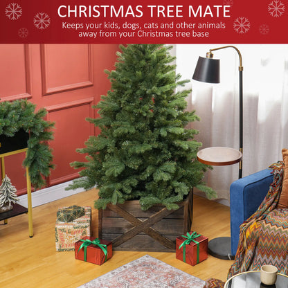 24" Farmhouse Christmas Tree Base Cover, Dark Distressed Wood Finish Christmas Trees at Gallery Canada
