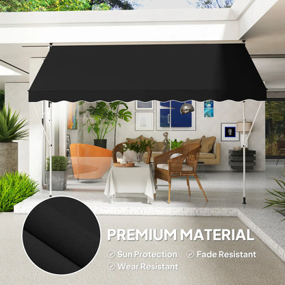 10x5ft Manual Retractable Awning, For Window Door Porch, Black Deck Awnings at Gallery Canada