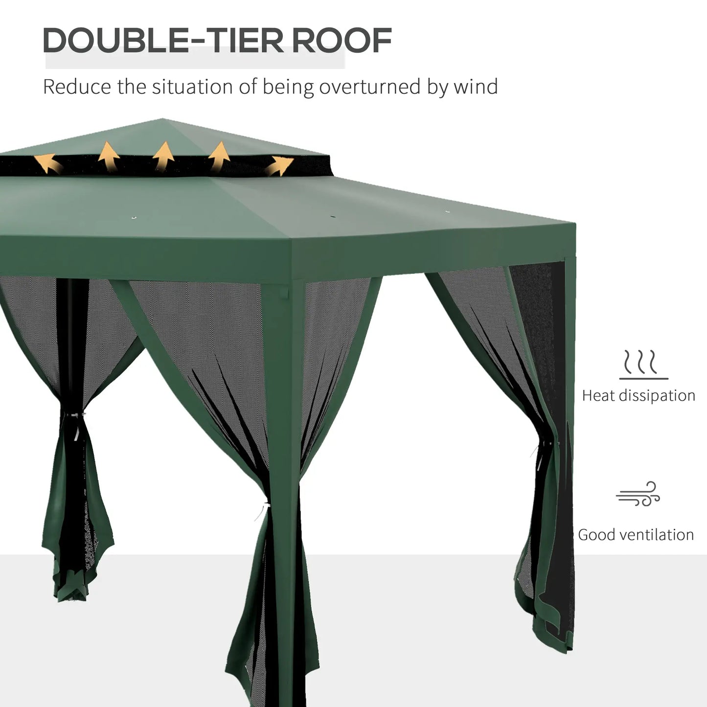 10' x 10' Outdoor Canopy Tent, Mesh Netting, Double Tier Roof Gazebos at Gallery Canada