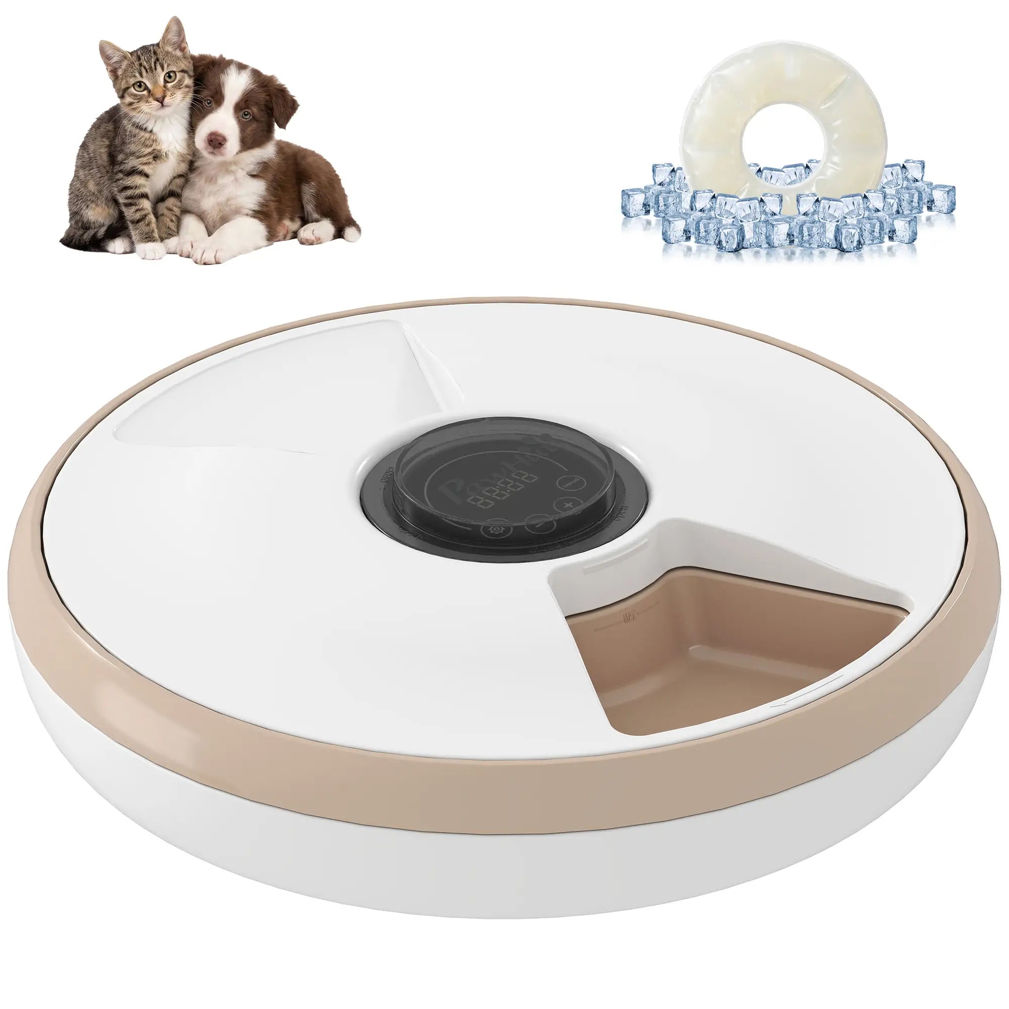 Automatic Cat Feeder, Dry Wet Food, 6 Trays, Battery Powered, Light Brown Dog Bowls at Gallery Canada