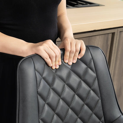 PU Leather Counter Height Bar Chairs Set of 2, 27.75" Bar Stools, Black Bar Stools at Gallery Canada