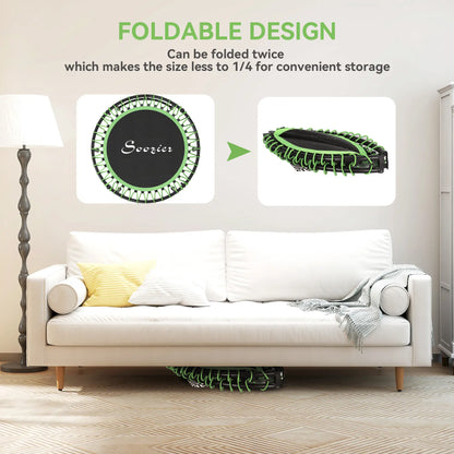 45" Foldable Mini Trampoline, Adjustable Handle, Fitness Exercise Rebounder Trampolines at Gallery Canada