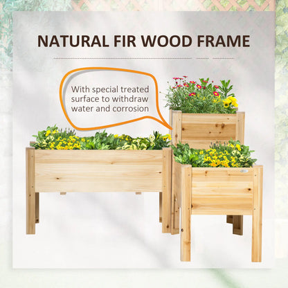 Raised Garden Bed Set of 3, Wood Planter Box, Outdoor Freestanding Raised Garden Beds at Gallery Canada