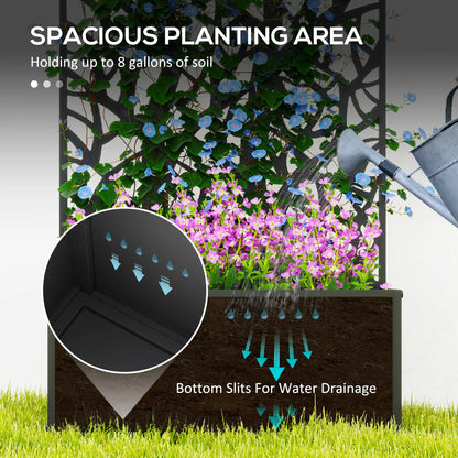 Metal Raised Garden Bed With Privacy Panel, Outdoor Planter Box, Patio Raised Garden Beds at Gallery Canada