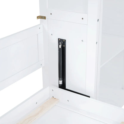 Murphy Bed with Shelves, Dual Piston Mechanism, 94" L x 16" W x 88.5" H, White Bed Frames at Gallery Canada