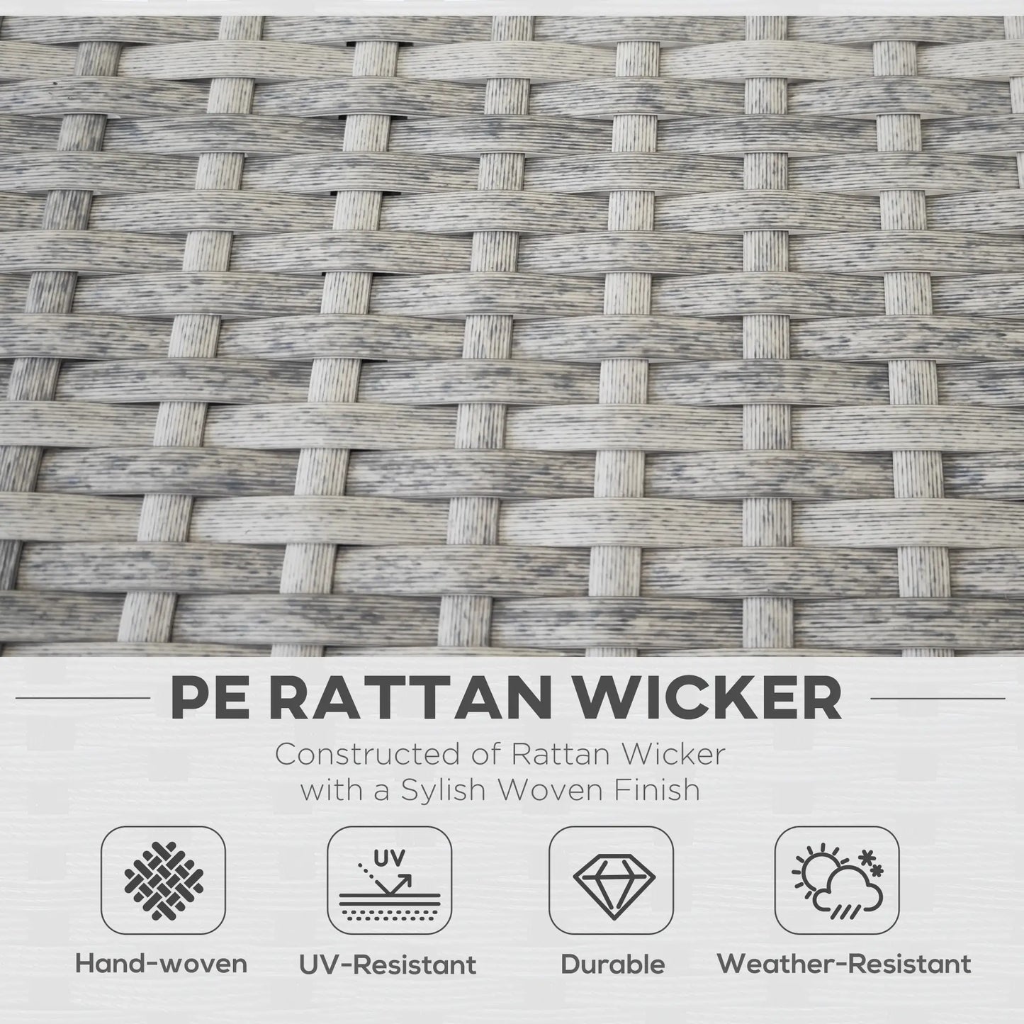 7pc Garden Wicker Sectional Set, Tea Table, Patio Rattan Sofa, Grey Patio Furniture Sets at Gallery Canada