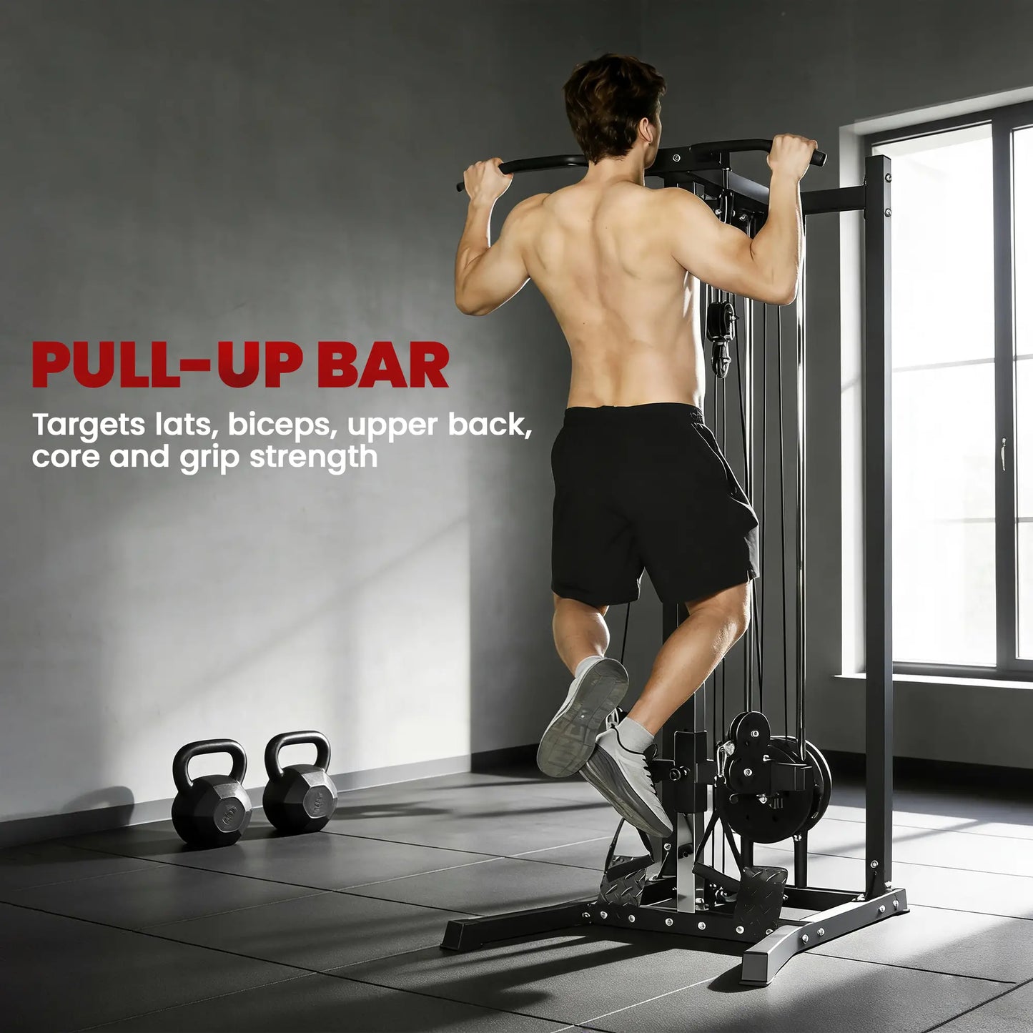 Cable Station Dual Pulley System, Pull Up Bar, 14 Adjustable Positions Power Towers at Gallery Canada