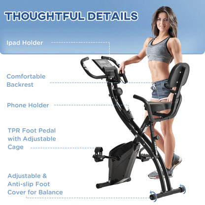 Folding Exercise Bike, 8-Level Magnetic Resistance, Adjustable Seat, Black Exercise & Stationary Bikes at Gallery Canada