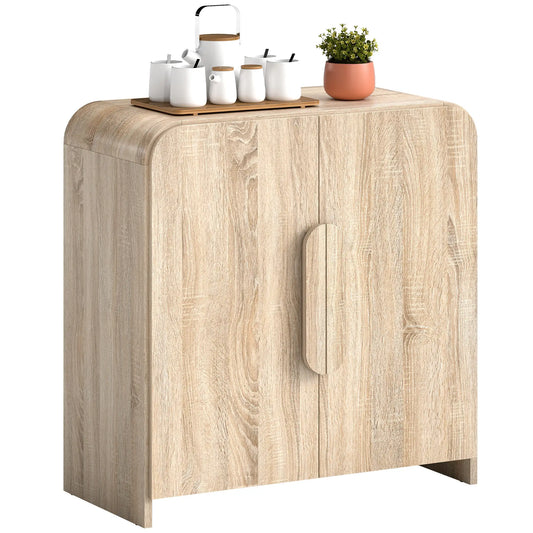 31.5" Kitchen Sideboard Cabinet, Natural Wood, Soft-Close Door, Adjustable Shelf
