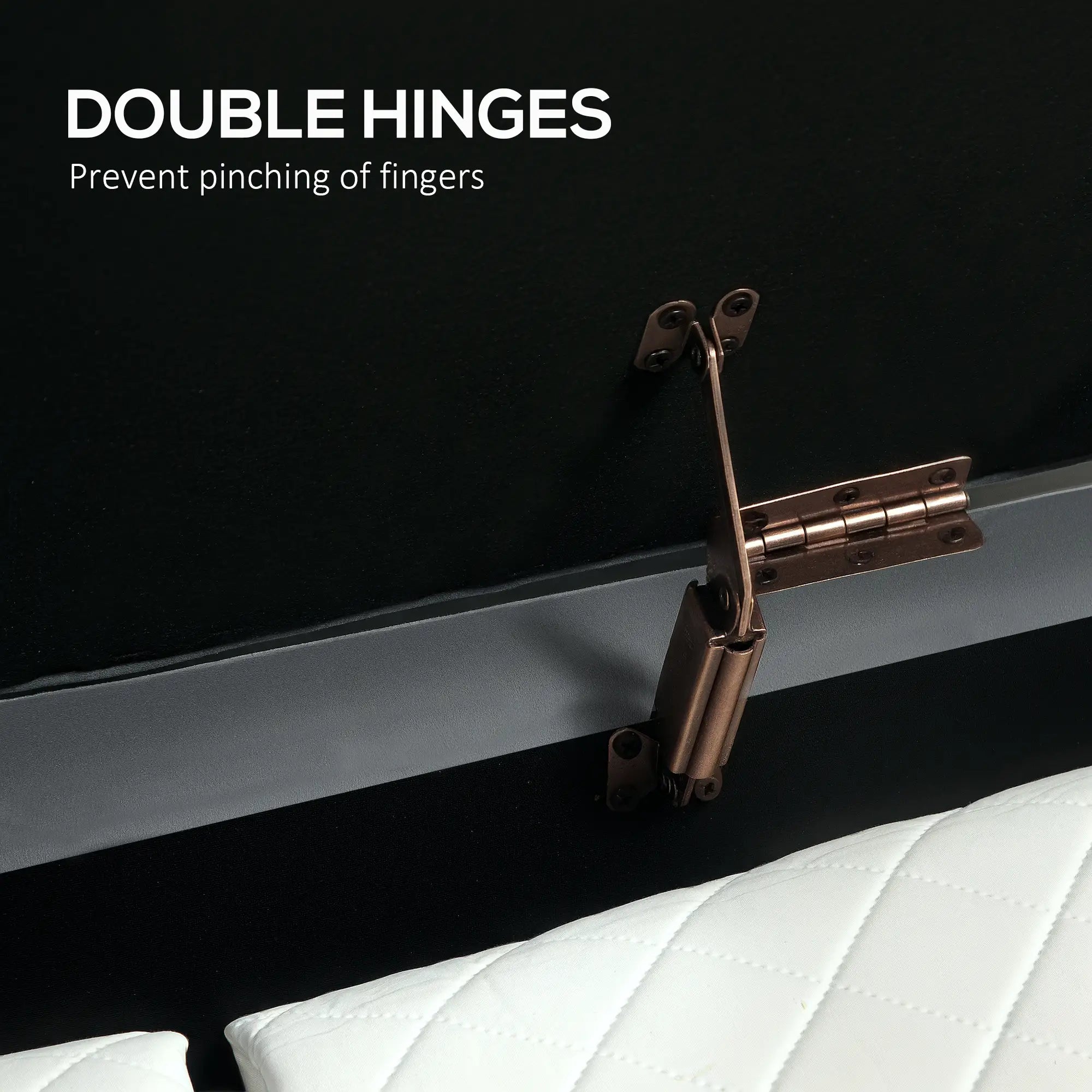 Upholstered Channel Tufted Ottoman Bench, Thick Padding, Metal Legs, Grey Storage Ottomans & Benches at Gallery Canada