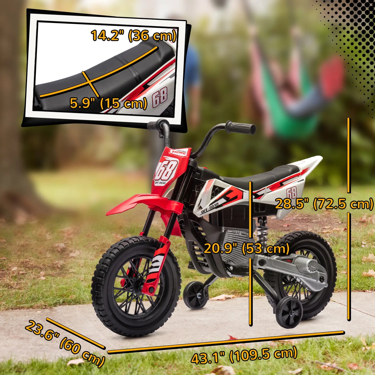 12V Kids Dirt Bike, Electric Motorcycle, Red Electric Motorcycles at Gallery Canada