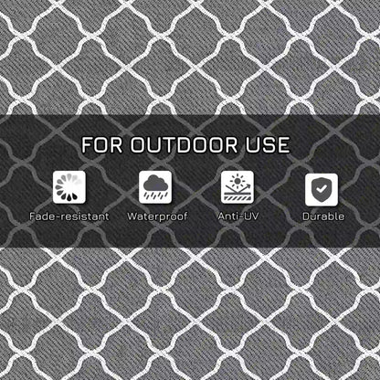 Waterproof Outdoor Rug, 6' x 9', Reversible Mat, Grey & White Outdoor Reversible Rugs at Gallery Canada