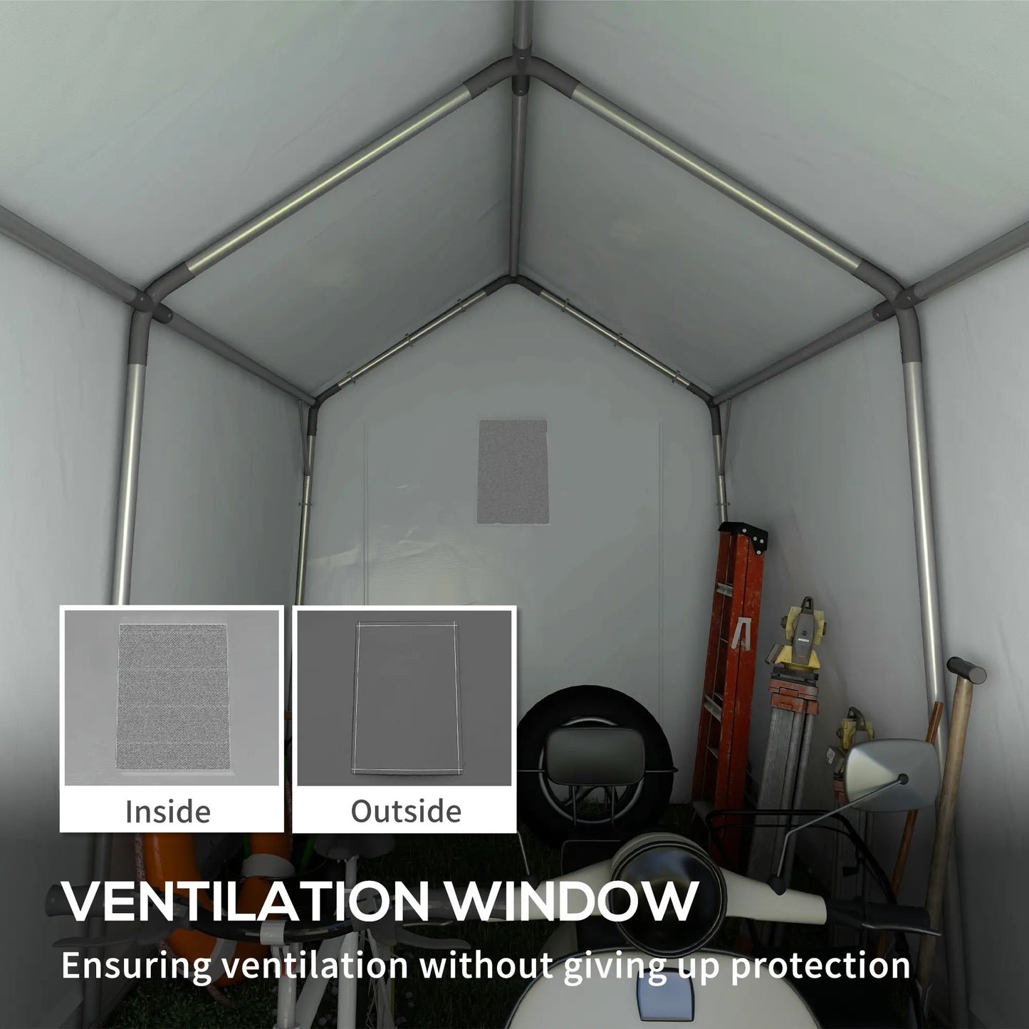 7' x 12' Outdoor Storage Shed, Portable Garage, Roll-up Door, Dark Grey