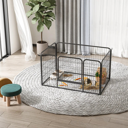 32"W 4-Panel Metal Dog Playpen, Indoor Outdoor Pet Fence, Black Houses, Kennels & Pens at Gallery Canada