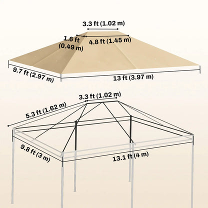 10' X 13' Gazebo Replacement Canopy Cover, Top Only, Khaki Gazebo Canopy Replacement at Gallery Canada