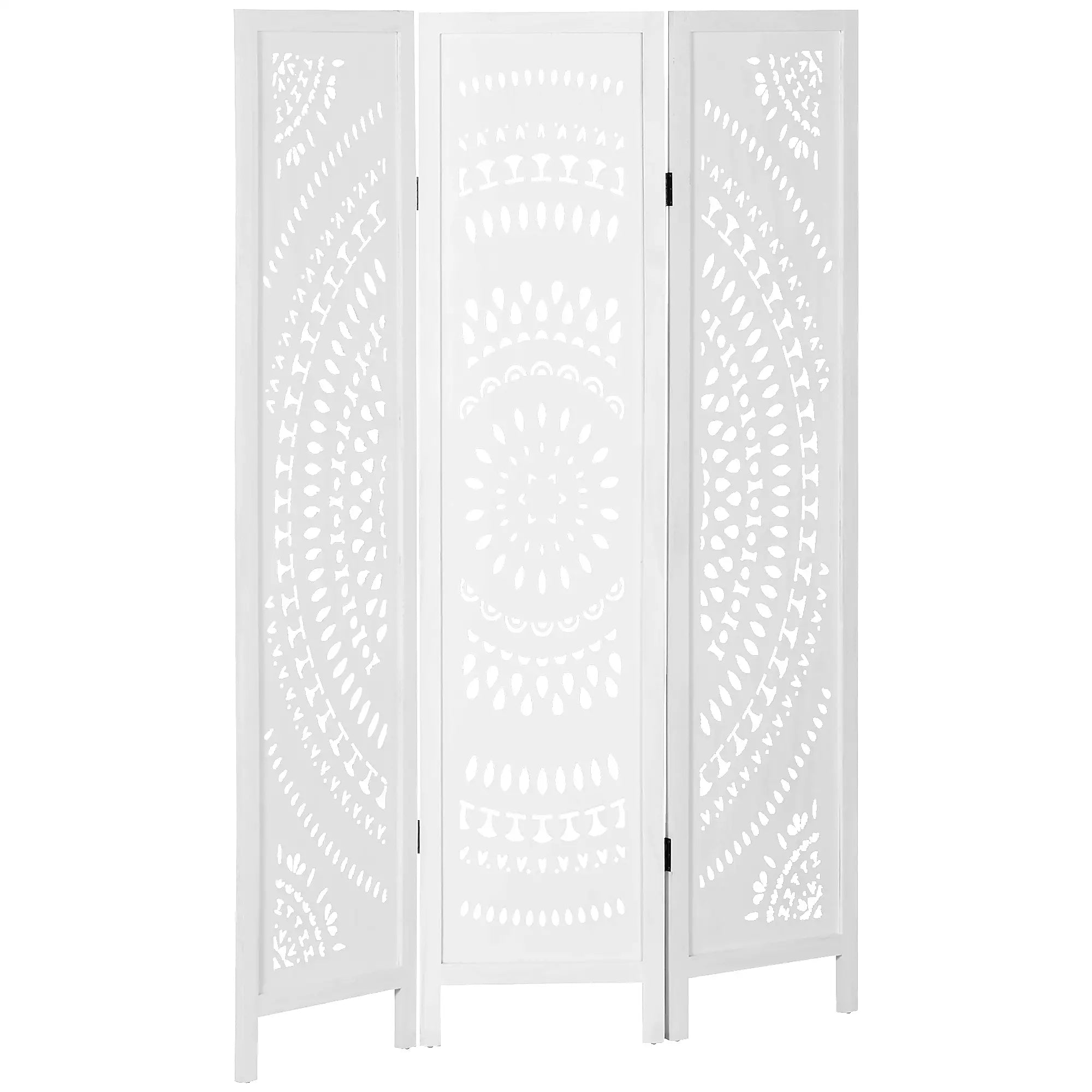 3 Panel Room Divider, 5.6 Ft Tall, Portable Folding Privacy Screen, White Room Dividers White at Gallery Canada