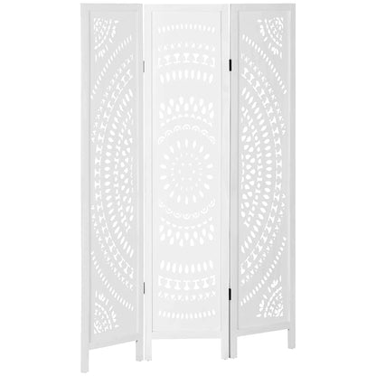 3 Panel Room Divider, 5.6 Ft Tall, Portable Folding Privacy Screen, White Room Dividers White at Gallery Canada
