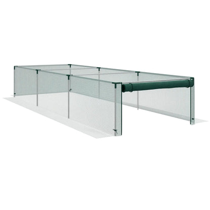 Cage de protection des plantes, 12,2' x 4,1', cadre en acier galvanisé, porte à fermeture éclair enroulable