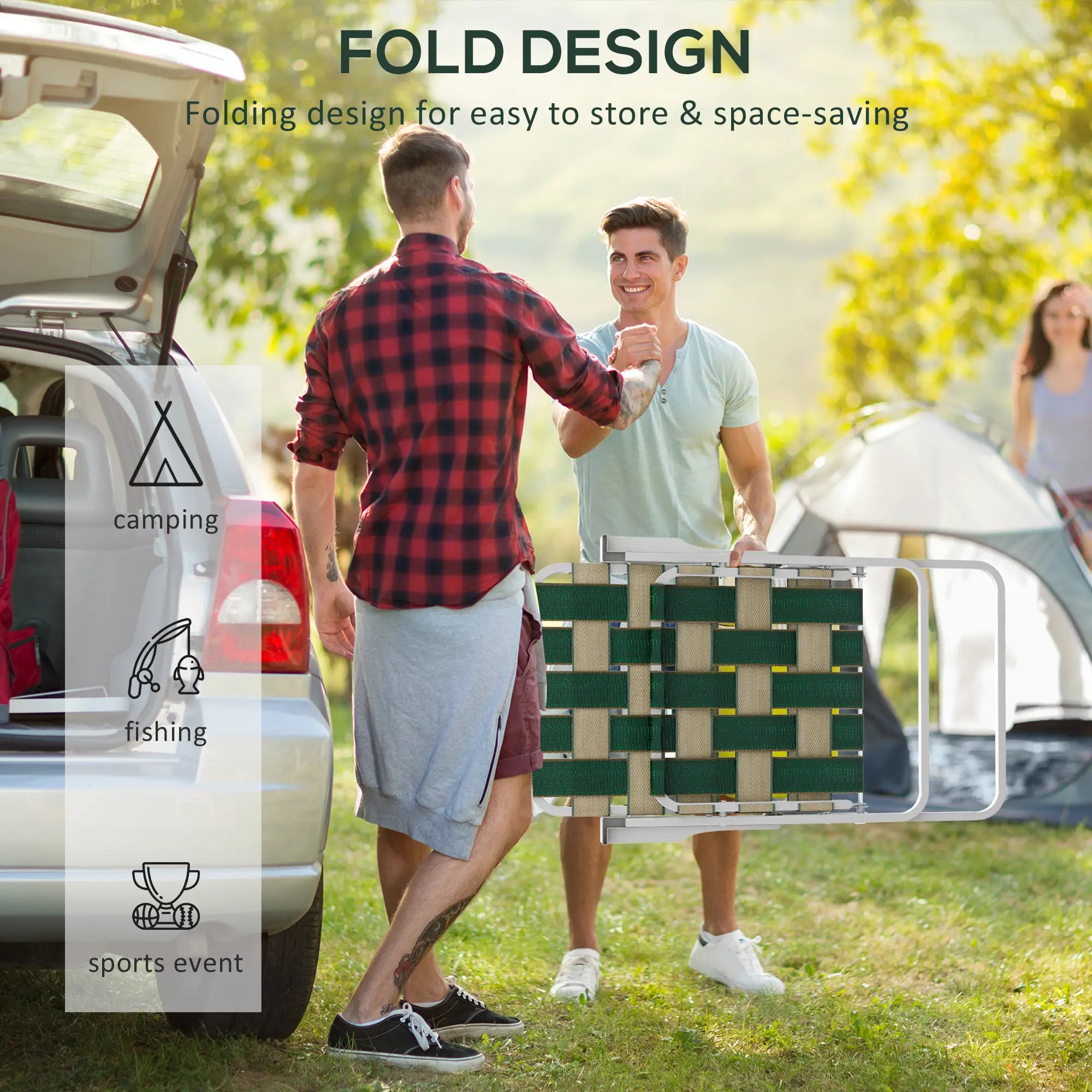 Folding Patio Chairs, Portable Set With Armrests, Green Patio Chairs at Gallery Canada