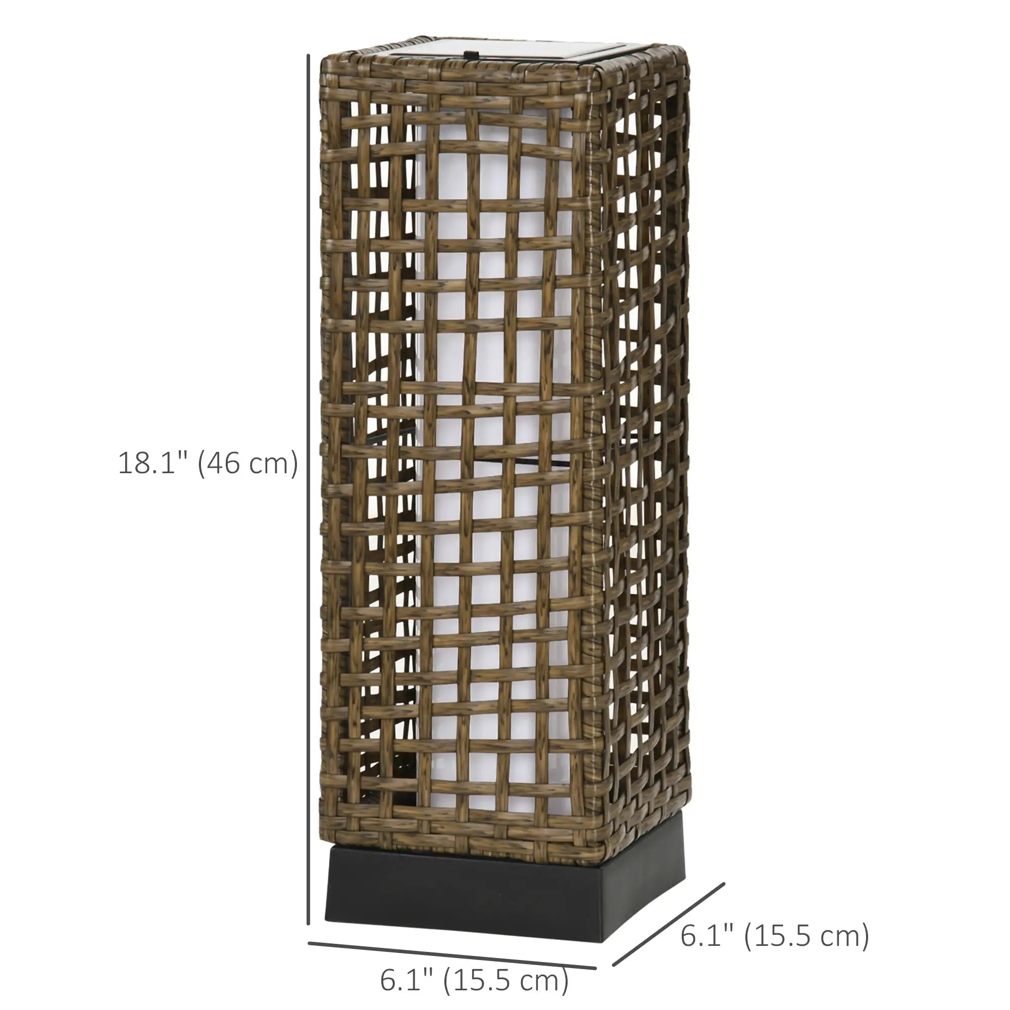 Wicker Solar Outdoor Lamp, Auto On/Off LED, IP44, Patio, Porch, Pathway Solar Post Lamps at Gallery Canada