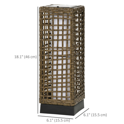Wicker Solar Outdoor Lamp, Auto On/Off LED, IP44, Patio, Porch, Pathway Solar Post Lamps at Gallery Canada