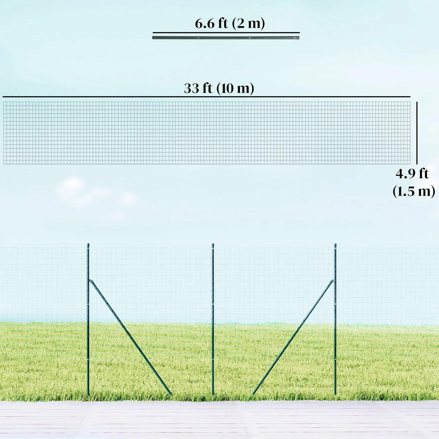 Garden Fence Barrier, Welded Fence Roll, Green Plastic-Coated Steel, Green Garden Fences at Gallery Canada