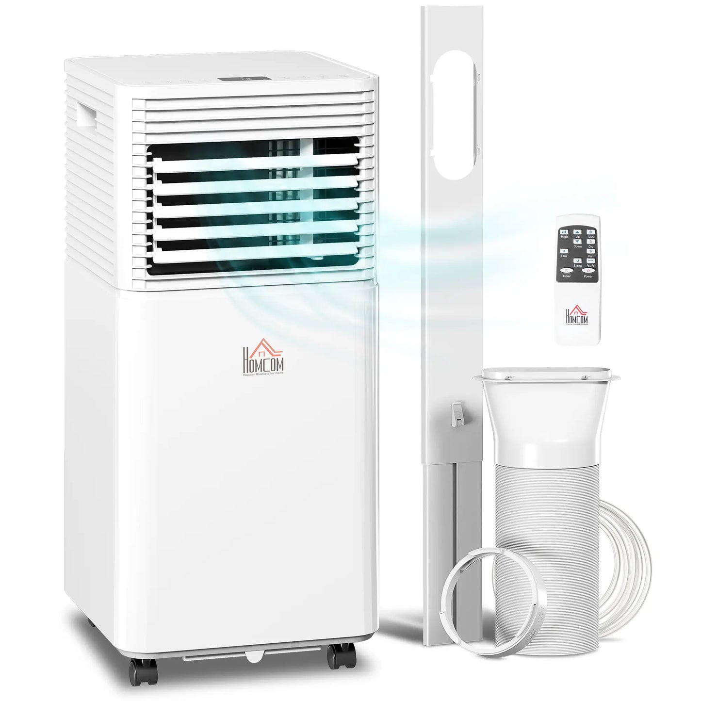Climatiseur Portable 8000 BTU, Ventilateur, Déshumidificateur, Télécommande, Minuterie 24H, Blanc