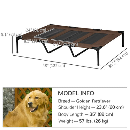 Elevated Dog Bed, XL Dog Cot, 48" x 36" x 9", Coffee Elevated Dog Beds at Gallery Canada