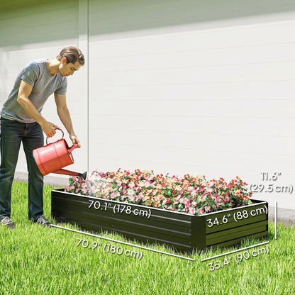 6' x 3' x 1' Raised Garden Bed, 2 Trellis Tomato Cages, Steel Frame, Black Raised Garden Beds at Gallery Canada