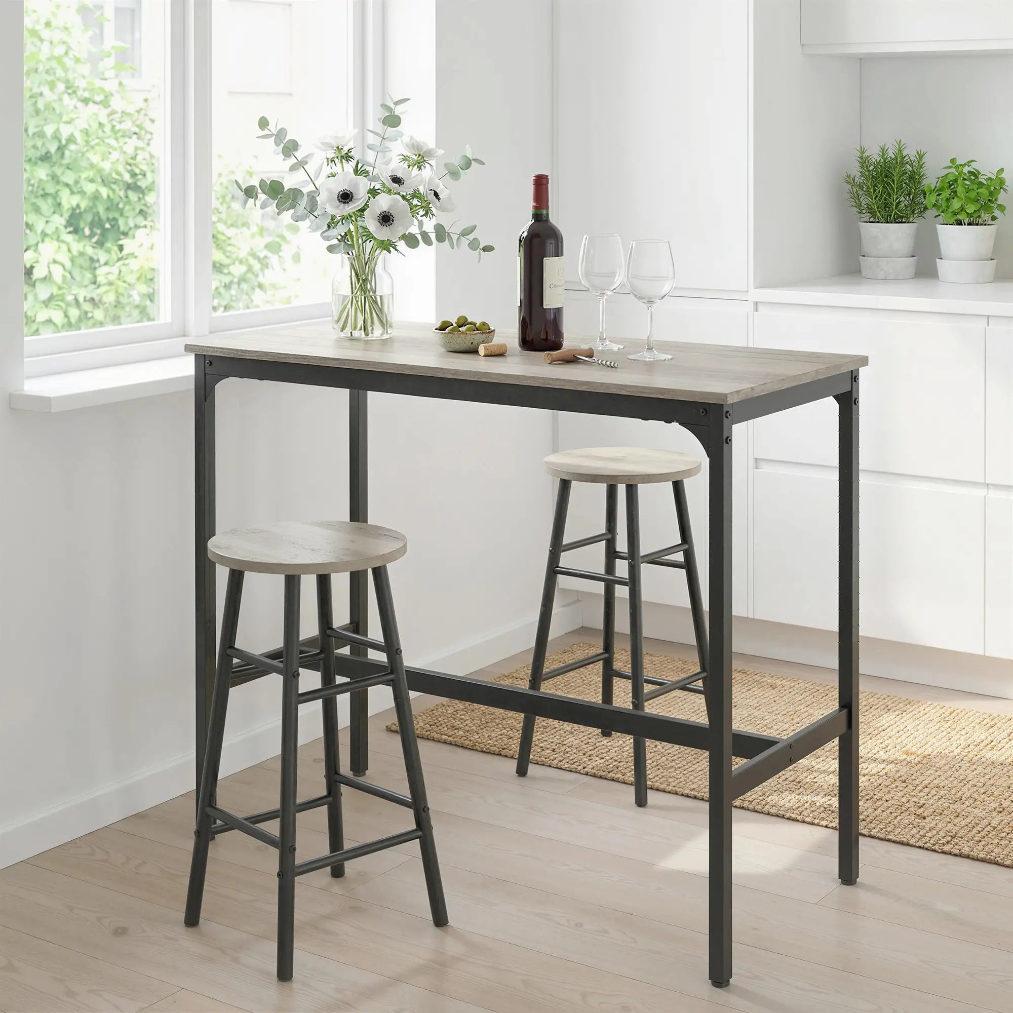 Counter Height Bar Table And Chairs Set, 3-Piece, For 2 Bar Sets at Gallery Canada