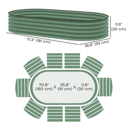 6' x 3' x 1' Galvanized Raised Garden Bed, Light Green Galvanized Planter Boxes at Gallery Canada