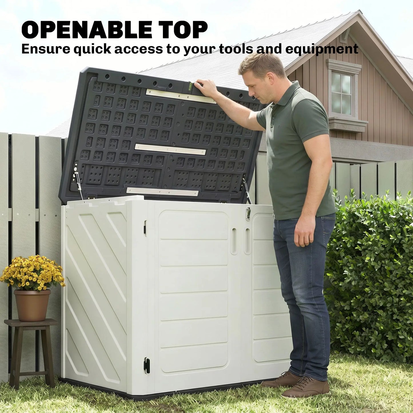 35 Cu.Ft Outdoor Storage Cabinet, Waterproof HDPE Shed With Lockable Doors Outdoor Storage Cabinet at Gallery Canada