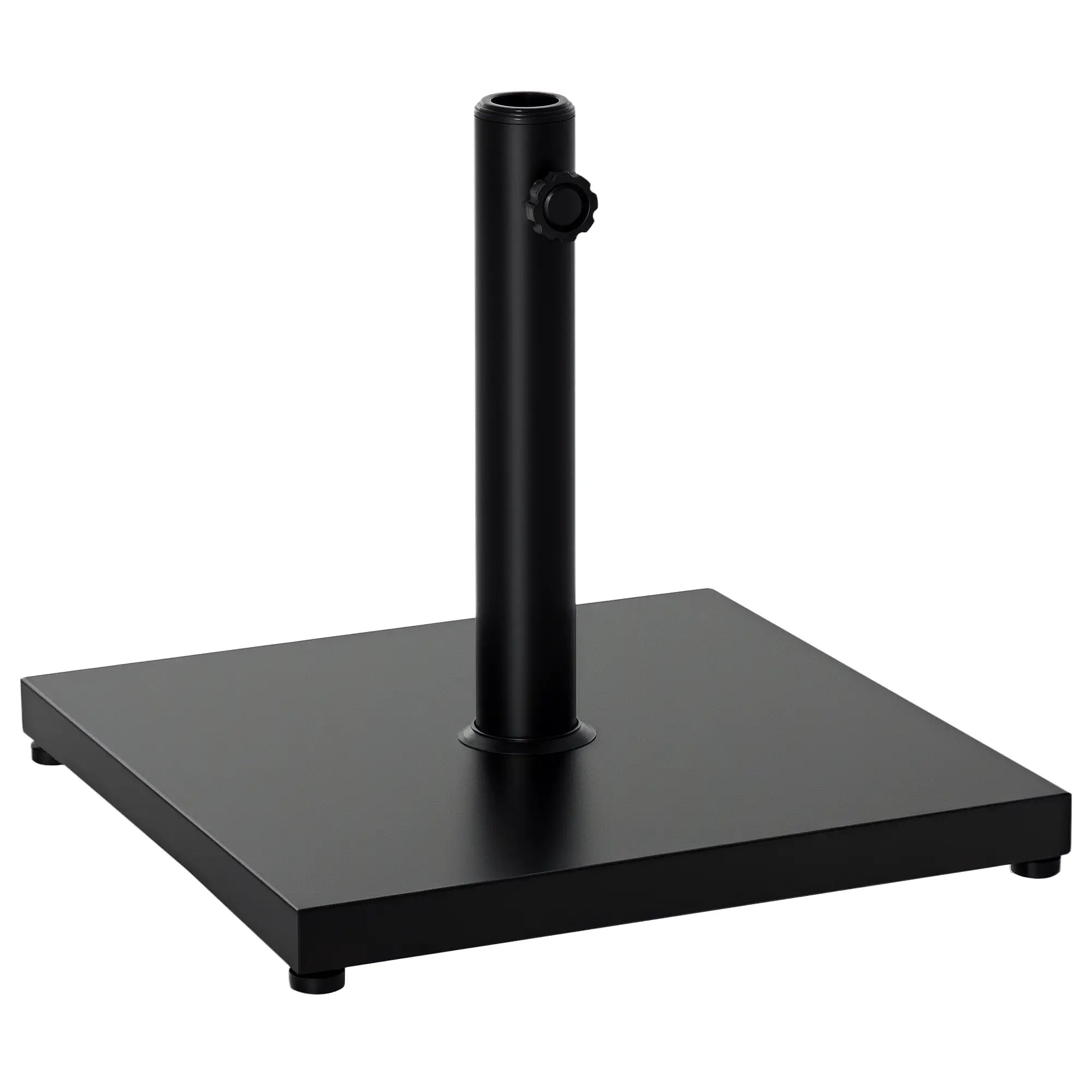 40 lbs Steel Square Parasol Stand Base, Adjustable Knob, Black Umbrella Bases Black at Gallery Canada