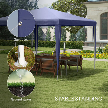 10x10ft Portable Party Tent, Folding Garden Canopy, Dark Blue Canopy Tents at Gallery Canada