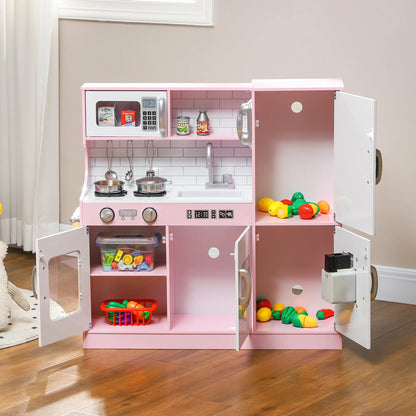 Kids Play Kitchen with Chalkboard, Ice Maker, Sink, Microwave Play Kitchen at Gallery Canada