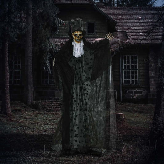 6FT Animated Grim Reaper Groom With Sound, Motion Activated, Light Up Eyes Halloween Decorations Black at Gallery Canada