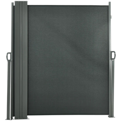 236" x 71" Outdoor Privacy Wall, Retractable Awning, Patio Screen, Grey Side Awnings Grey at Gallery Canada