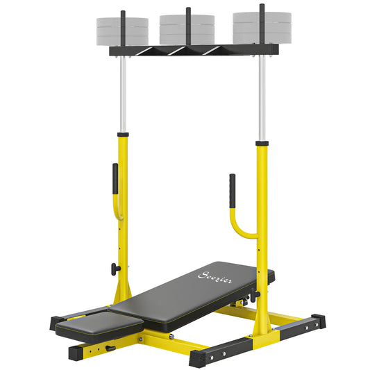 Leg Extension Curl Machine, 2" Olympic Plate Compatible, 660LBS Capacity Strength Training Equipment Black and Yellow at Gallery Canada