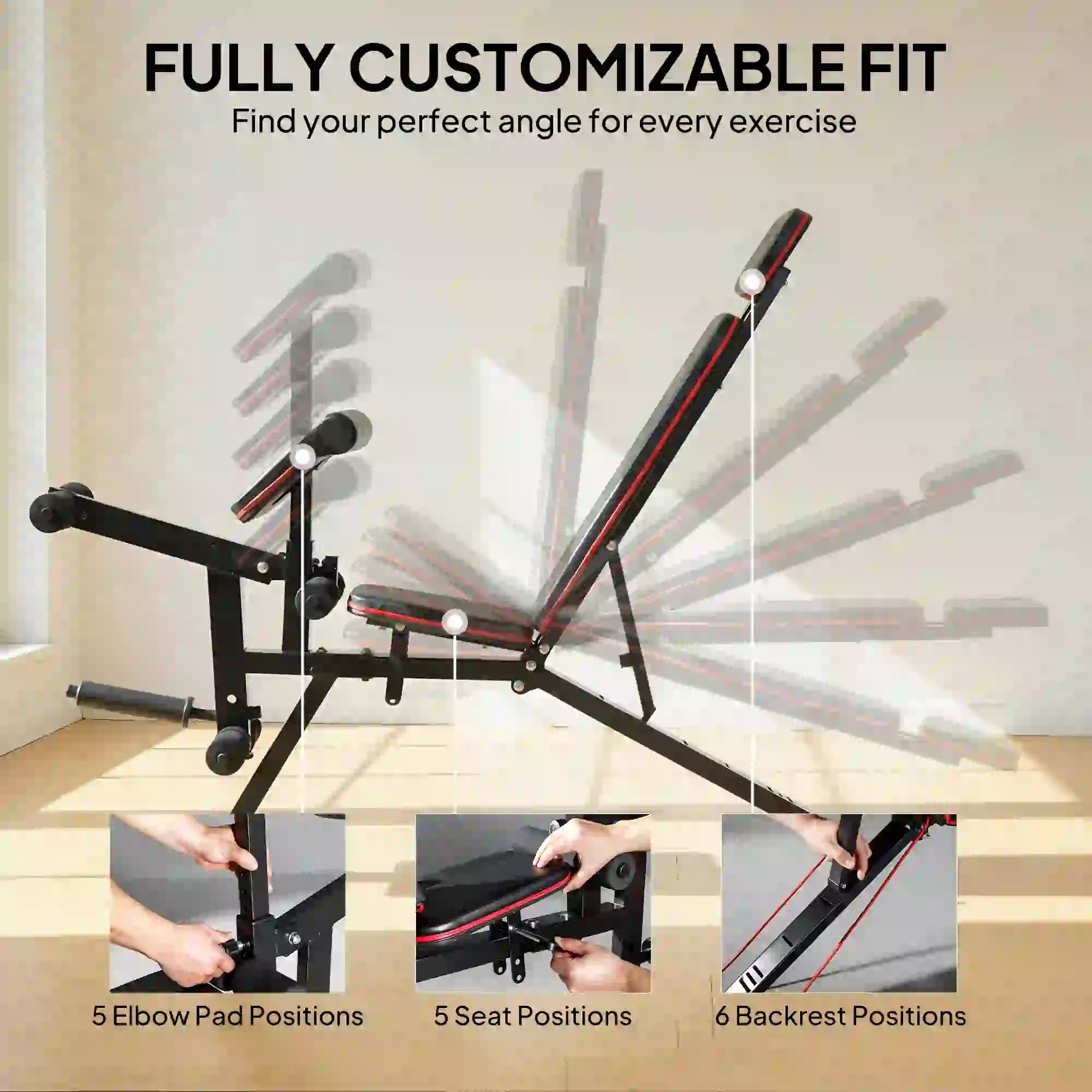 Adjustable Weight Bench With Wheels, 926LBS Load, Leg Extension, Preacher Curl Weight Benches at Gallery Canada