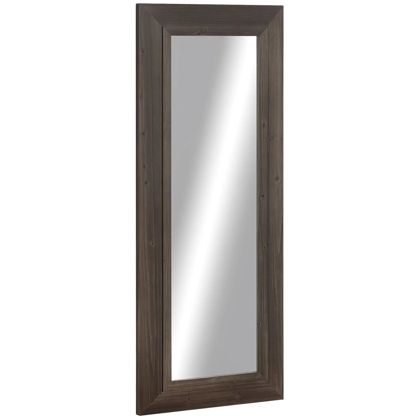 59" x 23.5" Full Length Mirror, Farmhouse Wall Mount, Dark Brown Wall Mirrors Dark Brown at Gallery Canada