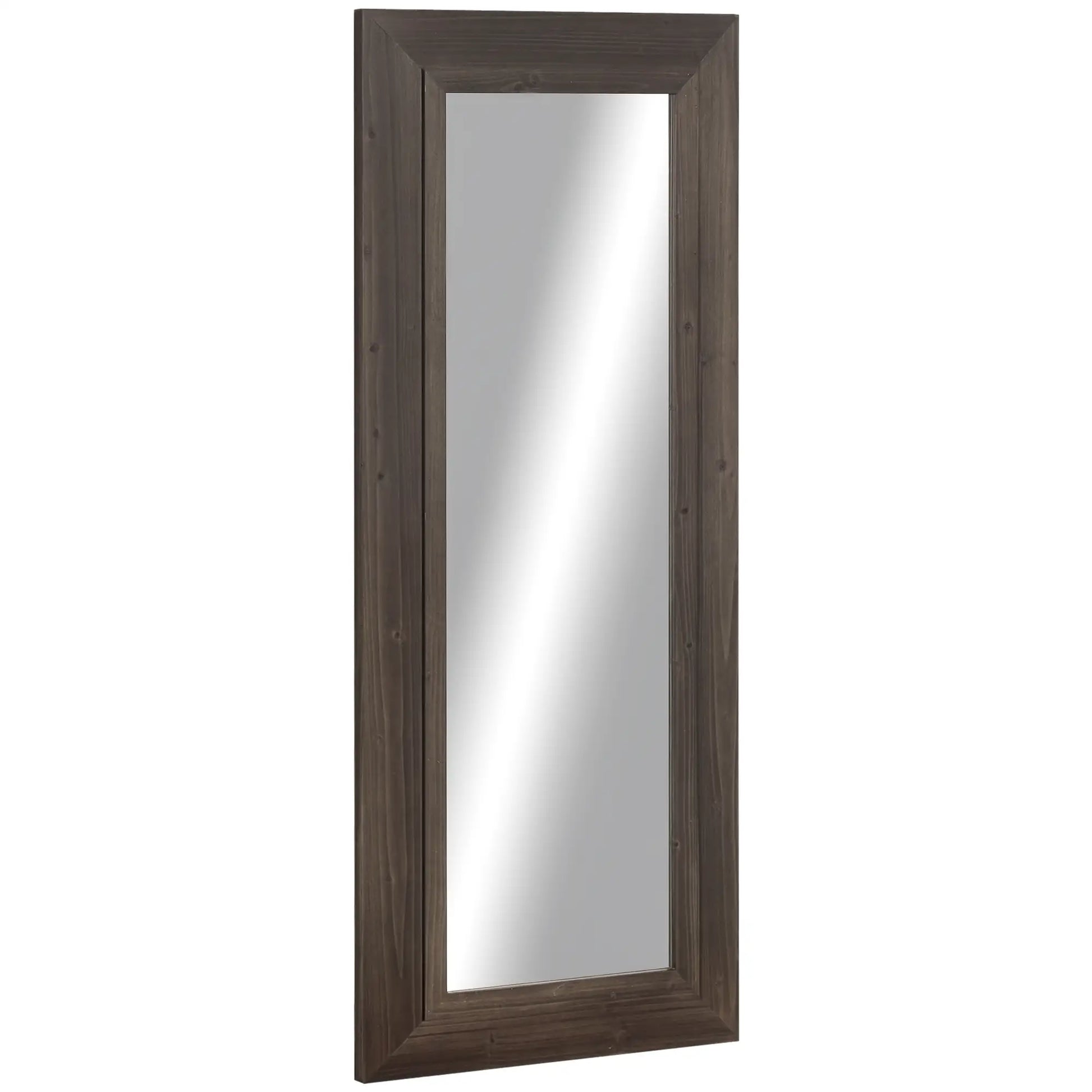 59" x 23.5" Full Length Mirror, Farmhouse Wall Mount, Dark Brown Wall Mirrors Dark Brown at Gallery Canada