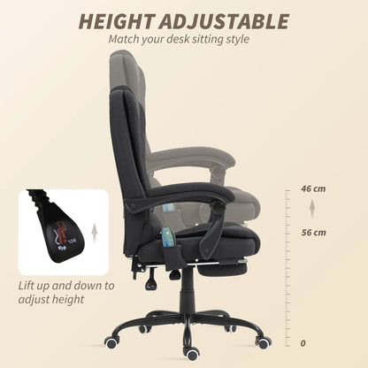 7-Point Vibrating Massage Chair, Reclining Office Chair with Footrest, Black Massage Chairs at Gallery Canada