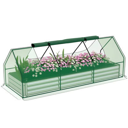 8.6 x 3 x 1ft Raised Garden Bed, Mini Greenhouse, Galvanized Cover, Green Galvanized Planter Boxes at Gallery Canada